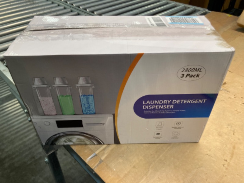 Photo 2 of [3 Pack] Leakless Liquid Laundry Detergent Dispenser for Laundry Room Organization and Storage,12 Removable Labels