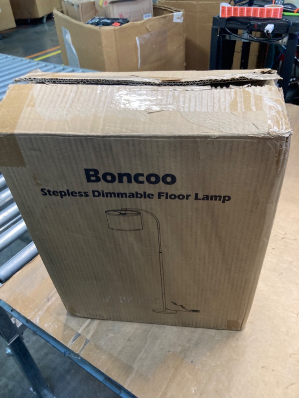Photo 1 of Boncoo LED Floor Lamp Fully Dimmable Modern Standing Lamp Arc Floor Lamp with Adjustable Drum Shade, Gold Tall Pole Reading Lamp Corner Light for Living Room Bedroom Study Room, Bulb Included
