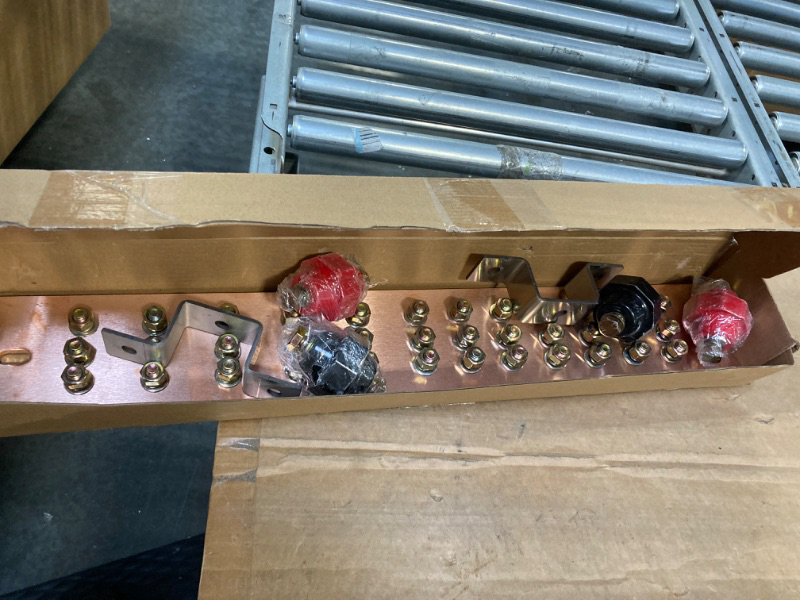Photo 1 of 24" Ground Bar Kit,4'' Wide Heavy Duty Ground Bars Copper Bus Bar with 2500V 2'' x 2'' Standoff Insulators Made of UL Recognized Material (Copper Ground Bar 24" x 4'' x 1/4'') Copper Ground Bar 24" x 4’’ x 1/4’’