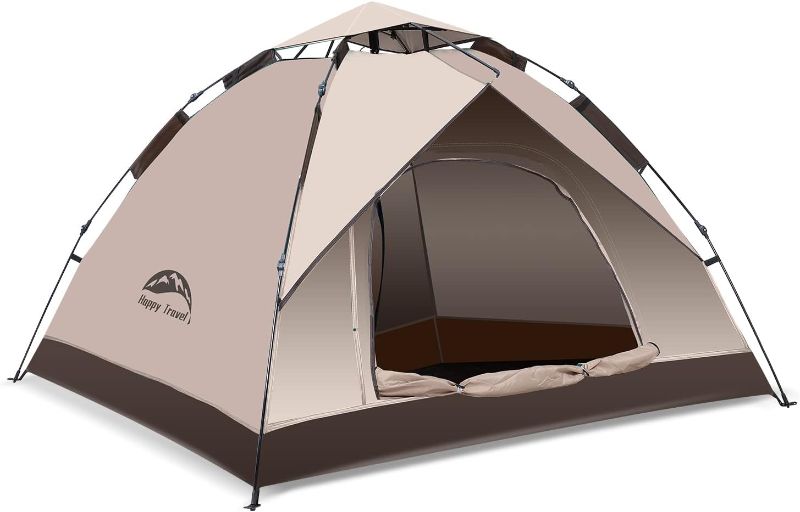 Photo 1 of 1/2/3/4 Person Camping Tent, Instant Easy Pop Up Tents for Camping,Automatic Waterproof Family Camping Tent, Easy Set Up Tent,Portable Windproof Dome Tent for Camping Hiking & Traveling