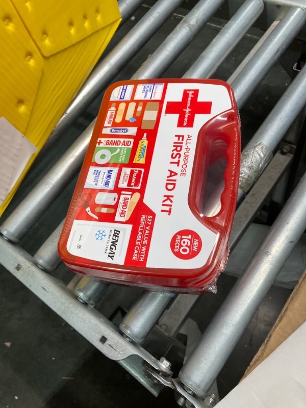 Photo 1 of ****NO RETURNS FINAL SALES**
Johnson & Johnson All-Purpose Portable Compact First Aid Kit for Minor Cuts, Scrapes, Sprains & Burns, Ideal for Home, Car, Travel, Camping and Outdoor Emergencies, 160 pieces