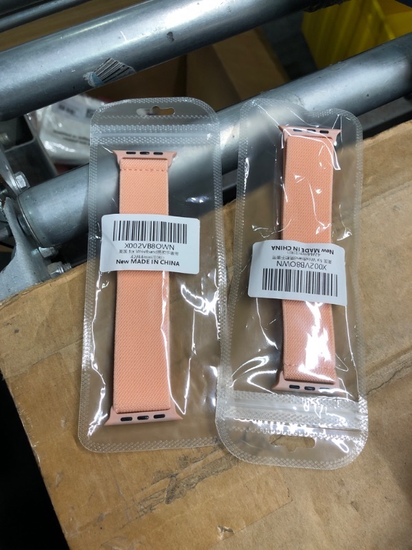 Photo 1 of 2pk, Arae Stretchy Watch Band Compatible for Apple Watch Band 49 mm 45mm 44mm 42mm Comfortable Adjustable Sport Band for iWatch Series 9 8 7 6 5 4 SE 3 2 1 Ultra 1 2 Women Men - Bright Pink