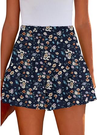 Photo 1 of ****USED*** BeadChica Womens Casual Cute Summer Shorts Elastic High Waisted Pleated Ruffle Comfy Flowy Short Beach Pants-Prints-L