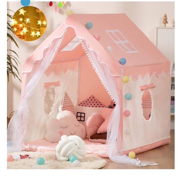 Photo 1 of ***MISSING PIECES/SOLD AS PARTS** Kids Play Tent Children's Tent Indoor Princess Girl Castle Game House Household Small House Outdoor Toy House with a String of Star Lights