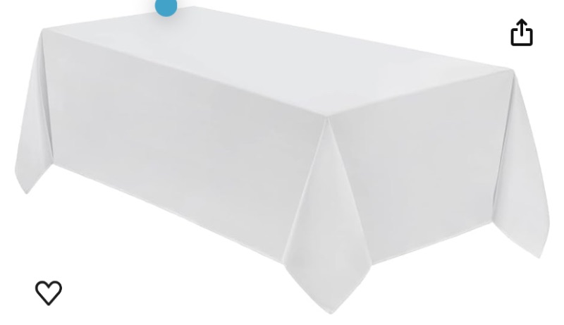 Photo 1 of 10 Pack 90*132inch Rectangle Tablecloth Polyester Table Cloth?Stain Resistant and Wrinkle Polyester Dining Table Cover for Kitchen Dinning Party Wedding Rectangular Tabletop Decoration(White)