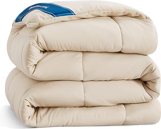 Photo 1 of Bedsure Comforter Duvet Insert - Quilted Comforters King Size, All Season Duvet, Down Alternative Bedding Comforter with Corner Tabs(Beige,King 90"x102")