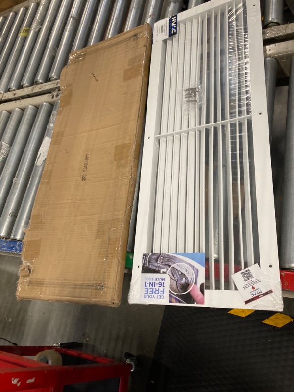 Photo 1 of 30"w X 10"h Aluminum Adjustable Return/Supply HVAC Air Grille - Full Control Horizontal Airflow Direction - Vent Duct Cover - Single Deflection [Outer Dimensions: 31.85"w X 11.85"h] 30 x 10