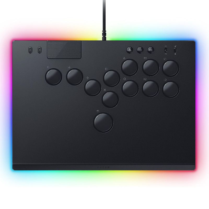 Photo 1 of ***FOR PARTS ONLY NO RETURNS***Razer Kitsune All-Button Arcade Controller: For PS5 / PlayStation 5 & PC - Low-Profile Optical Switches - Slim Form Factor - Removable Top Plate - Chroma RGB Lighting - USB Type C - Black