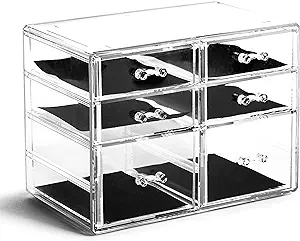 Photo 1 of BINO | 6 Drawer Makeup Organizer, York Avenue | THE MANHATTAN SERIES | Makeup Drawer Organizer | Makeup Storage | Cosmetic Organizer | Vanity Organizer | Clear Makeup Organizers And Storage Cases