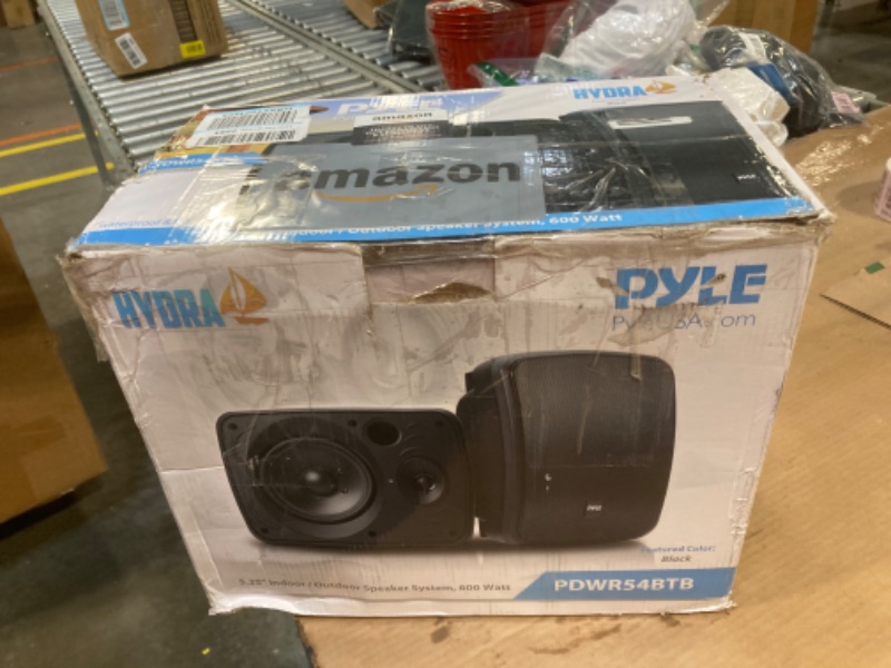 Photo 2 of *** NOT FUNCTIONAL**** SELLING AS PARTS***
Pyle Outdoor Waterproof Wireless Bluetooth Speaker - 5.25 Inch Pair 2-Way Weatherproof Wall/Ceiling Mounted Dual Speakers w/Heavy Duty Grill, Universal Mount, Patio, Indoor Use PDWR54BTB (Black) Black 5.25 in 600