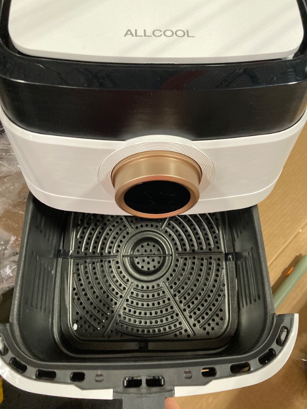 Photo 4 of *** MAJOR DAMAGED***
Air Fryer, ALLCOOL Airfryer Oven 8QT Large Air Fryer 1700W 8-in-1 with Touch Screen Air Fryers Dishwasher Safe Nonstick Tray Freidora de Aire 32 Recipes BPA & PFOA Free White Air Fryer White-1