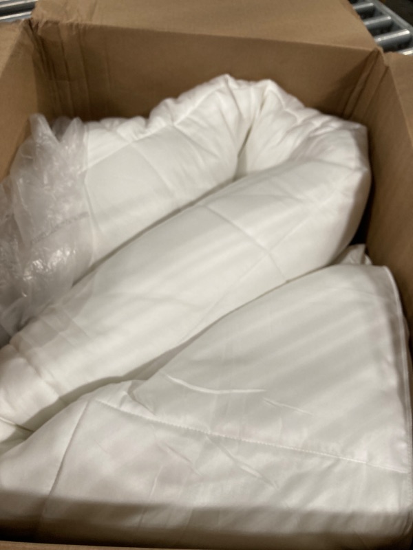 Photo 3 of 100% Viscose from Cooling Bamboo Comforter for Hot Sleepers- Breathable Silky Soft Bamboo Duvet Insert Twin Size-with 8 Corner Tabs- All Season Comforter (88x64 Inches, White) White Twin?88x64?