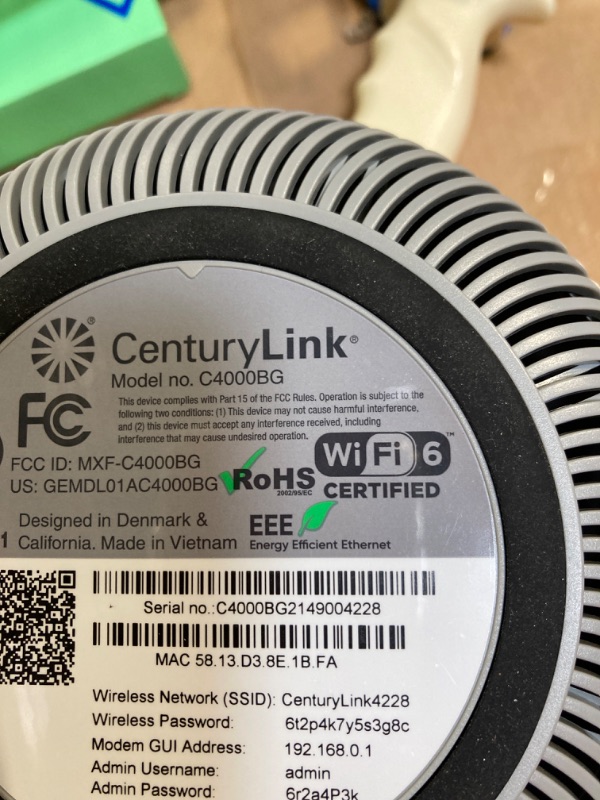 Photo 5 of C4000BG CenturyLink Bonded Line DSL Router