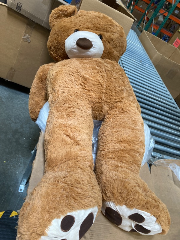 Photo 4 of 59" Tall (5 Feet) Giant Plush Brown Teddy Bear with Embroidered Paws and Smiling Face