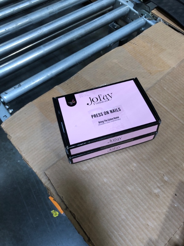 Photo 1 of 2 set of Press On Nails Short - Jofay Fashion Acrylic Press On Nails Red, Square Glue On Nails with Nail Glue, Fit Perfectly & Natural Stick On Nails in 12 Sizes - 24PCS Soft Gel Fake Nails Kit, Wine Red 01.Wine Red