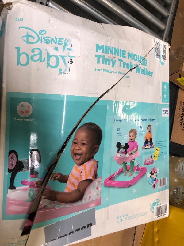 Photo 2 of Bright Starts Minnie Mouse Tiny Trek Walker, Forever Besties, 2-in-1 Walker Ages 6 Months+ Minnie Forever Besties