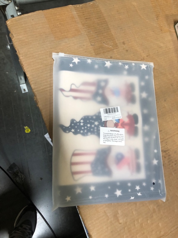 Photo 1 of 4th of July Thick Table Runner 108 x 13 Inch 1Pack American Flag Table Runner with Gnomes Fireworks for Independence Day Stars and Stripes Memorial Day Indoor Outdoor Kitchen Home Decor Gnomes 108" x 13"