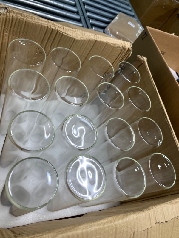 Photo 3 of 16 Pack Glass Clear Cylinder Vases Tall Floating Candle Holders Cylinder Vase Bulk Clear Flower Vases for Table Centerpieces Home Wedding Decorations Formal Dinners (14 x 3.35 Inch)