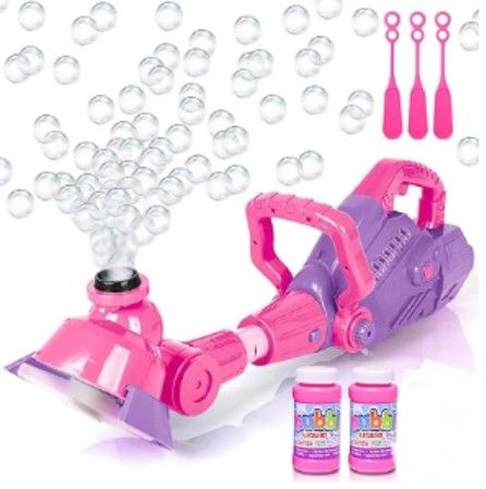 Photo 1 of ArtCreativity Bubble String Trimmer, Kids Bubble Blower Machine with Bubble Solution Included, Grass Trimmer Toy with Lights & Sounds, Fun Summer Outdoor Toy for Toddlers, Pink&Purple