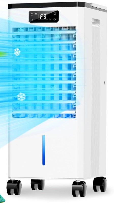 Photo 1 of *** NOT FUNCTIONAL**** SELLING AS PARTS***
Portable Air Conditioners, 3-IN-1 Evaporative Swamp Cooler Air Conditioner, 4 Modes & 3 Speeds, 12H Timer, LED Display, & Touch Control, 4 Wheels with Latches, Swamp Cooler for Bedroom,Indoor White