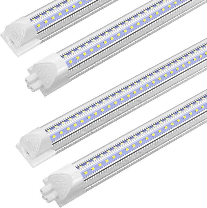 Photo 1 of (Pack of 4) LED Tube Lights T8 Integrated Single Fixture, 5FT, 36W, 6000K, 3600LM Utility Shop Light, V Shape High Output Led Ceiling Light for Garage, Warehouse, Basement, Plug and Play