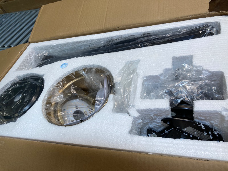 Photo 1 of OFANTOP Quiet DC Motor 52 Inch Smart Ceiling Fan, Low Profile Flush Mount Ceiling Fan with Light Remote Control, Indoor 3 Blade Matte Black and Gold Modern Ceiling Fan for Bedroom Kitchen Living Room Black Gold