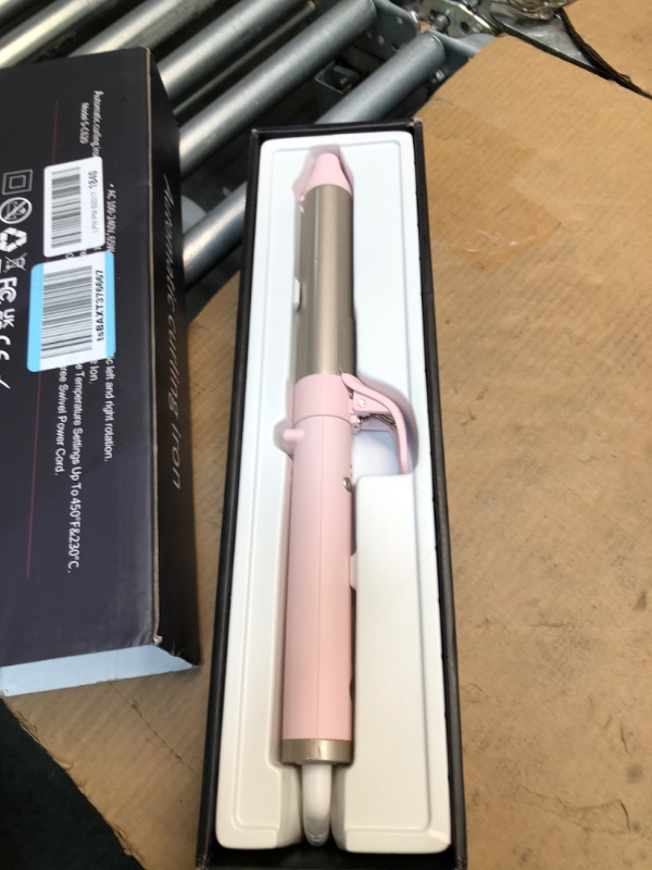 Photo 3 of Googooms 1 1/4 Inch Automatic Curling Iron with Ceramic Barrel for Long and Short Hair,Automatic Rotating Wand, Up to 430?,Pink 1.25 Inch Auto Rotating Curling Iron,360°Swivel Cordless(Pale Pink)