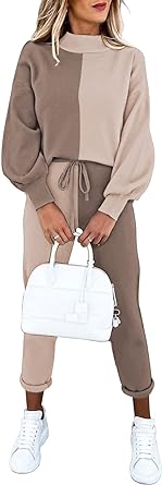 Photo 1 of Fixmatti Women's 2 Piece Outfits Long Sleeve Pullover Sweatshirt Jogger Pants Sweatsuit - M