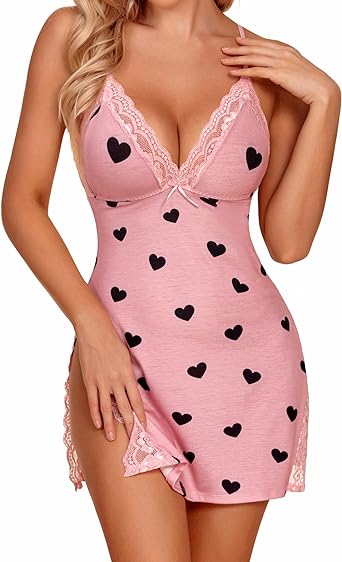 Photo 1 of Avidlove Women's Lingerie Sexy Nightwear Spaghetti Strap Nightgown Babydoll Chemise - XL