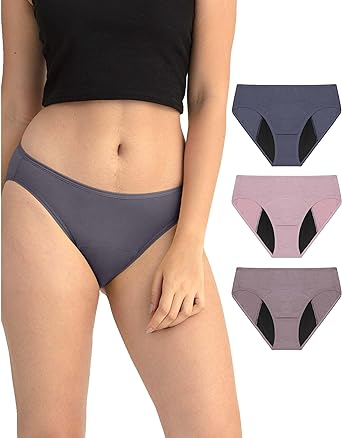 Photo 1 of Neione Period Underwear | Menstrual Postpartum Underpants | Women Girls Bikini Panties (3 pack) - L