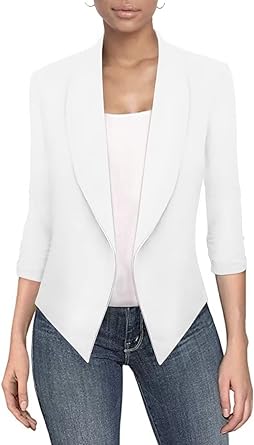 Photo 1 of Hybrid & Company Women's Casual Work Office Elegant Open Front Premium Nylon Ponte Stretch Blazer Jacket - XL