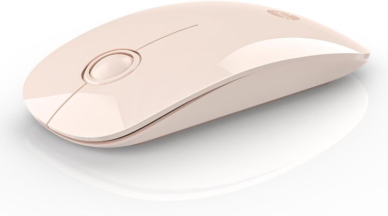 Photo 1 of Bluetooth Wireless Mouse - (BT5.1+USB) Slim Dual Mode Computer Mice with Quiet Click, Low Power, and 1600 DPI, Portable Cordless Mouse for MacBook, Laptop, iPad Pro/Air, Tablet (Pink)