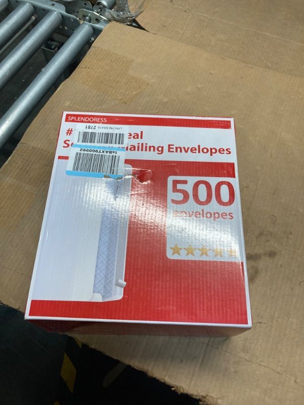 Photo 2 of #10 Envelopes Letter Size Self Seal, Business White Security Tinted Peel and Seal, 500 Pack Windowless, Legal Size Regular Plain Envelopes 4-1/8 x 9-1/2 Inches - 24 LB Envelops