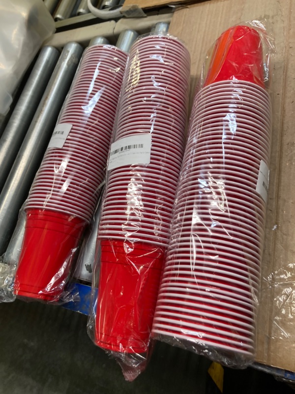 Photo 2 of ***3 PACK OF 50EACH*** Cup Supplies Red Party Cups (470ml/16oz)  | Recyclable Plastic Cups | Disposable Cups | Cups for Party Games