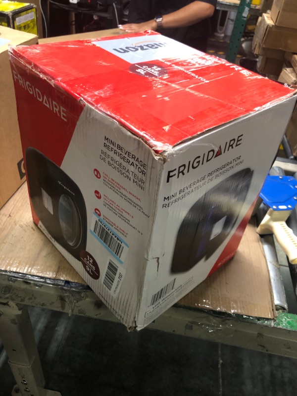 Photo 1 of *** MISSING PARTS***
FRIGIDAIRE EFMIS462-BLACK 12 Can Retro Mini Portable Personal Fridge/Cooler for Home, Office or Dorm, Black BLACK Cooler