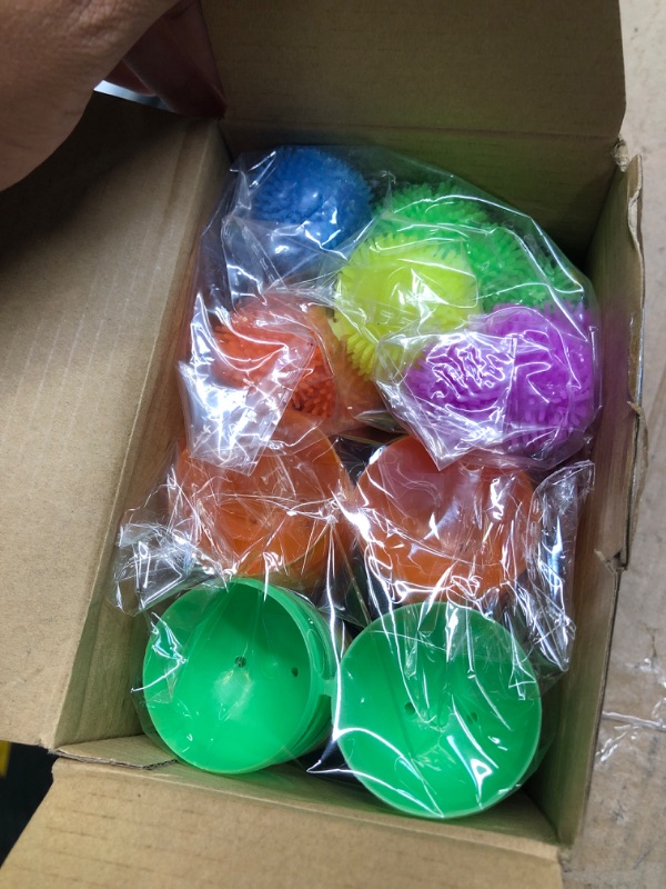 Photo 1 of AMENON 24 Pack Easter Basket Stuffers Chick Duck LED Puffer Balls Easter Eggs Filled Light Up Squeeze Sensory Ball Stress Relief Fidget Toys for Kids Boys Girls Easter Egg Hunt Party Favor Gift
