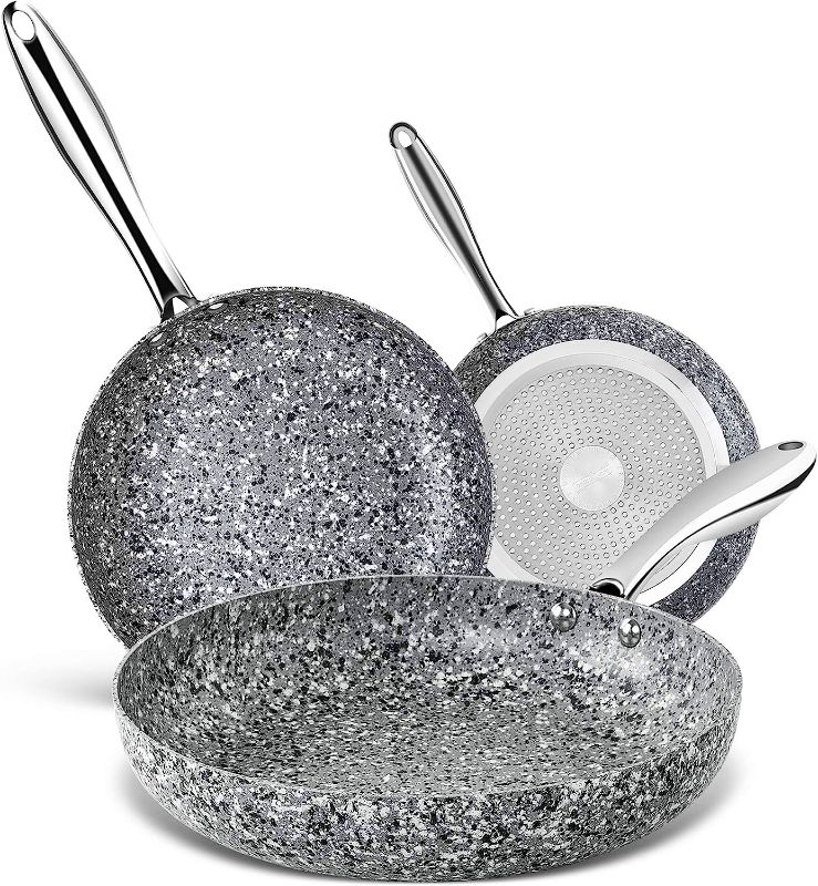 Photo 1 of -Free Stone Non Stick Coating, Granite Skillet Set, Nonstick Skillets 3 Pcs,8/9.5/11 inch