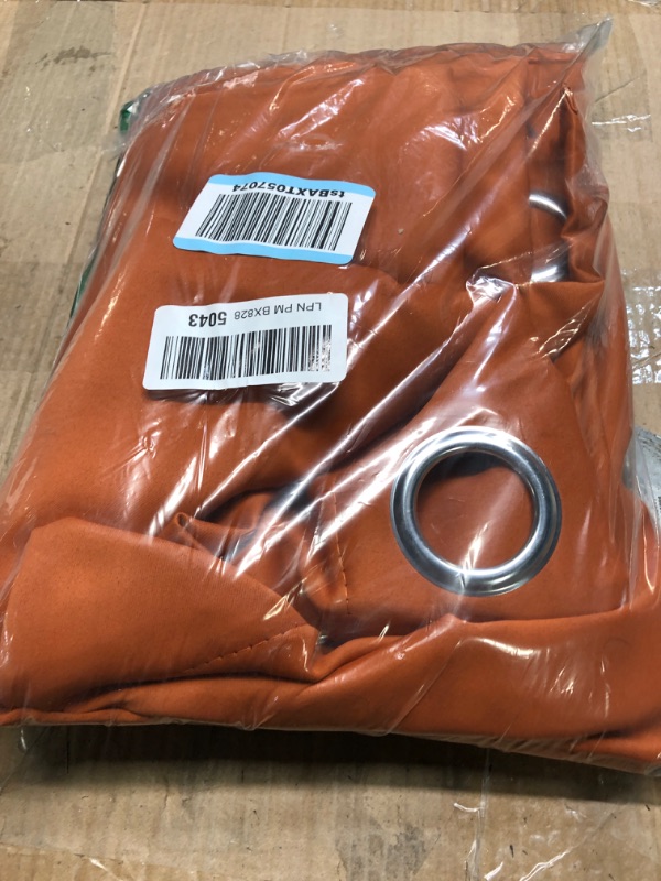 Photo 2 of *** ONLY ONE***NICETOWN Burnt Orange 100% Blackout Lined Curtain, 2 Thick Layers Completely Blackout Window Treatment Thermal Insulated Drape for Kitchen/Bedroom (1 PC, 52 inches Width x 63 inches Length Each Panel) W52 x L63 Burnt Orange