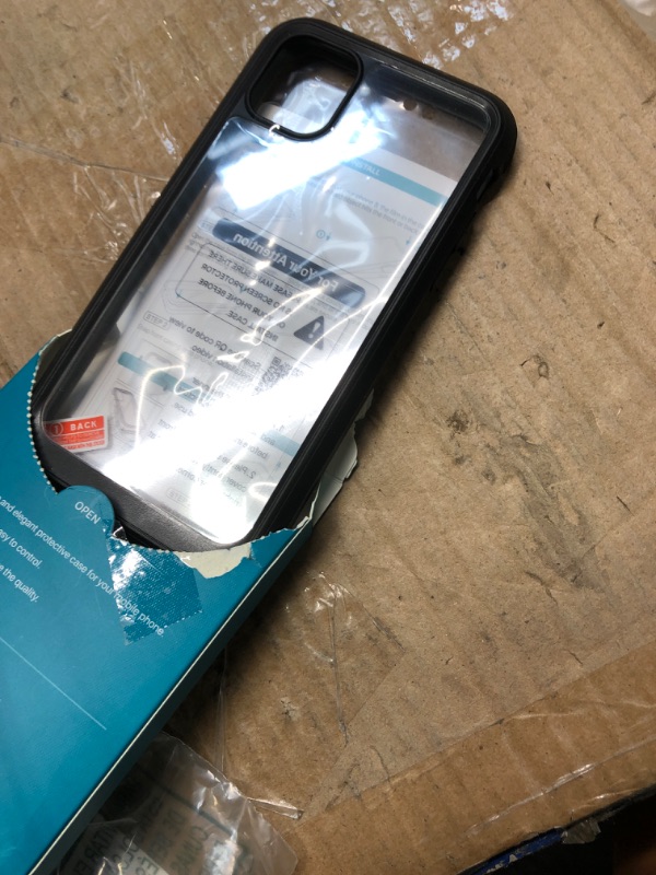 Photo 1 of Diaclara Compatible with iPhone 11 Case, Full Body Rugged Case with Built-in Touch Sensitive Anti-Scratch Screen Protector, Soft TPU Bumper Case Clear Compatible with iPhone 11 6.1" (Black and Clear)