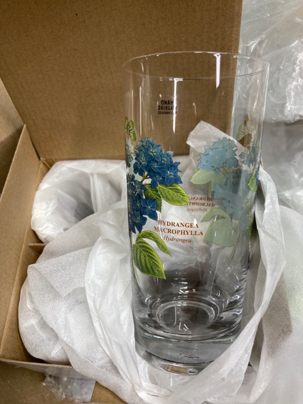 Photo 3 of Portmeirion Botanic Garden 15oz Mixed Drinkware- Set of 8 | Lowball and Highball Glassware | Assorted Design | Chip Resistant Glaze | Ideal for Whiskey, Bourbon, or Juice