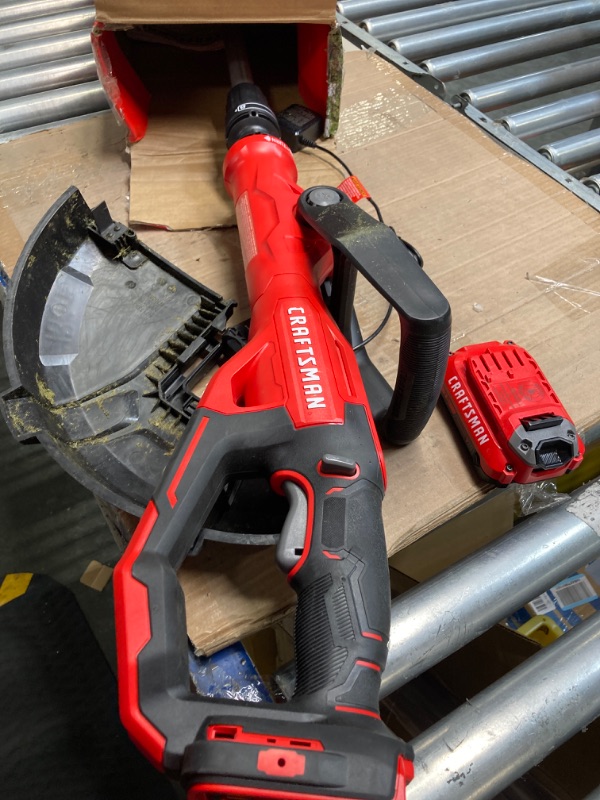 Photo 2 of ***VERY DIRTY AND USED*** CRAFTSMAN CMCST900D1 V20* Cordless WEEDWACKER® String Trimmer/Edger - Automatic Line Advance Feed with CMCHTS820D1 V20* 22" Cordless Hedge Trimmer w/ Hedge Trimmer