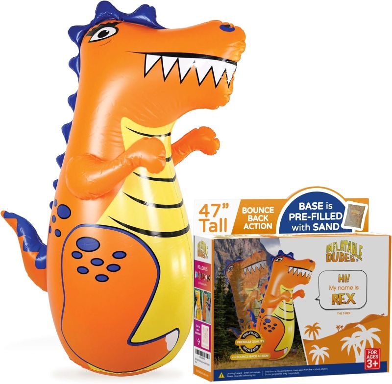 Photo 1 of Dinosaur -Kids Punching Bag | Already Filled with Sand| Bop Bag | Inflatable Toy | Boxing - Premium Vinyl- | Bounce-Back Action! | Indoor Outdoor -Play Therapy
