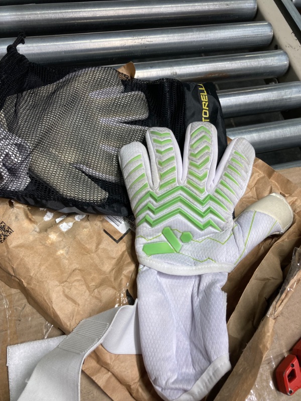 Photo 2 of ***VERY USED AND DIRTY*** Storelli Electric Goalkeeper Gloves, Soccer Goalie Gloves for Youths & Adults, Negative Cut, Premium Latex with Removable Finger Spines White Charge 10