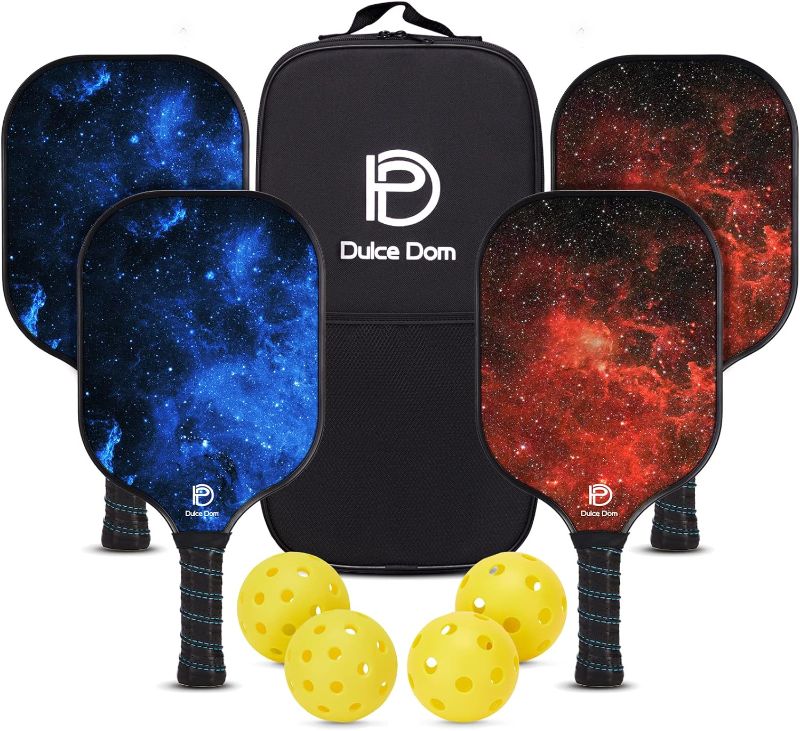 Photo 1 of ***product similar to the original photo*** DULCE DOM Pickleball Paddles, USAPA Approved Fiberglass Pickleball Set of 2/4 with Pickleball Paddles, 4 Pickleball Balls and Pickleball Bag, Pickleball Rackets Gifts for Beginners & Pros
