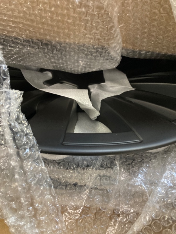 Photo 1 of *ONLY 3* YIZBAP 3PCS Tesla Model Y Wheel Cover - 19 Inch Symmetrical Matte Black Hubcaps (Model X Plaid Style) Fit for 2020-2023 Model Y 2020-2023 Model Y (Model X Plaid Style)