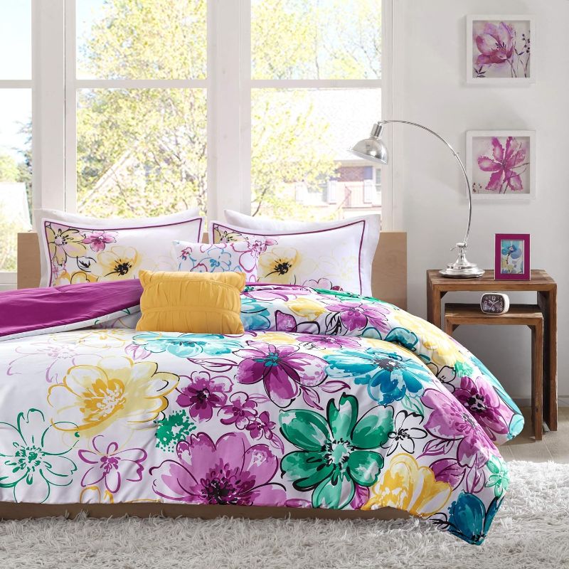 Photo 1 of 
Intelligent Design Comforter Set Vibrant Floral Design, Teen Bedding for Girls Bedroom, Mathcing Sham, Decorative Pillow, Full/Queen, Olivia, Blue