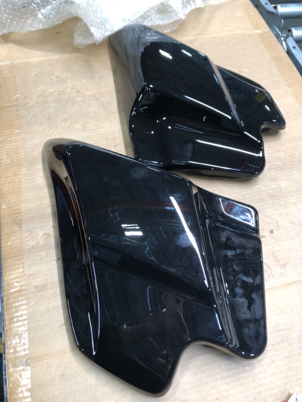 Photo 3 of 1 Pair Gloss Black ABS Plastic Side Covers Panel Fit For Harley Touring Electra Road Glide Road King Street Glide 1997-2007