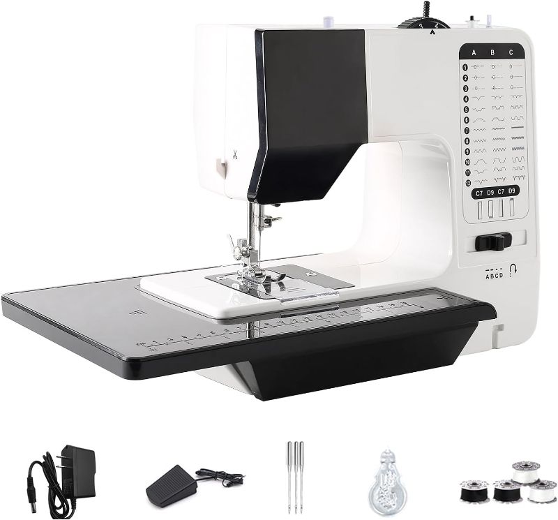 Photo 1 of 

Roll over image to zoom in







VIDEO
Maxmarrt Mini Sewing Machine with Extension Table and Sewing Supplies Set Small Electric Overlock Sewing Machines with Dual Speed,up to 38 Built-in Stitch Patterns