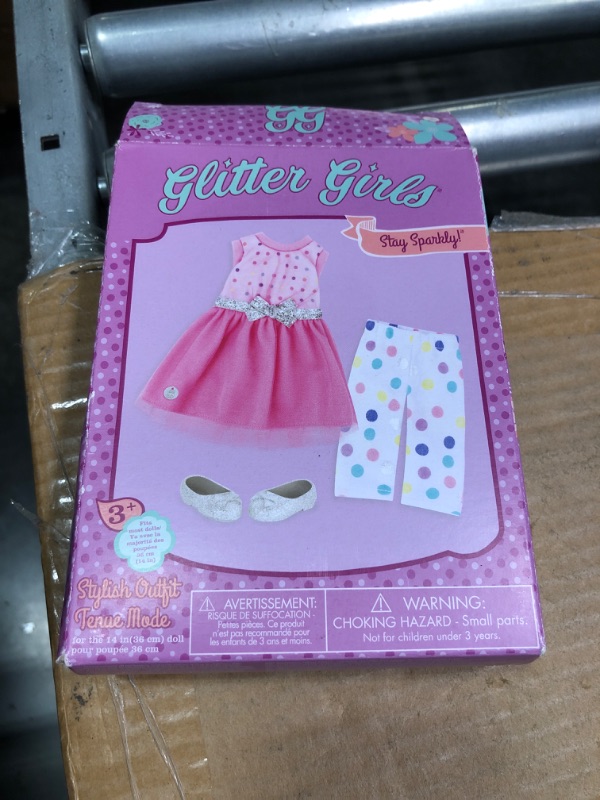 Photo 2 of Glitter Girls by Battat - Stay Sparkly Dress & Leggings Regular Outfit - 14" Doll Clothes & Accessories For Girls Age 3 & Up – Children’S Toys Polka-dot outfit