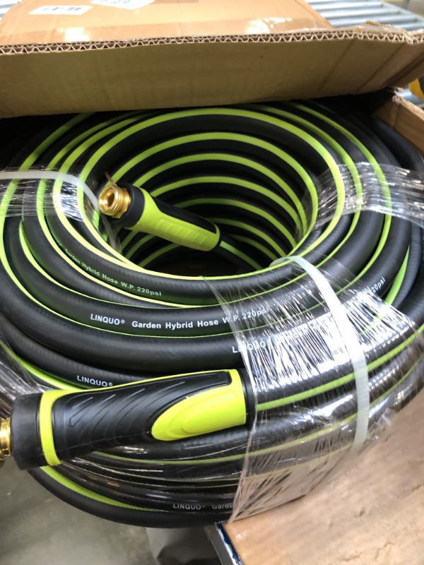 Photo 3 of 25 FT Garden Hose Rubber&PVC Water Hose with 3/4'' Solid Brass Fittings - 2024 Version/New Patented Kink Free Garden Hoses - Lightweight and Kink-Free Garden Hose with for Outdoor, Patio 25FT